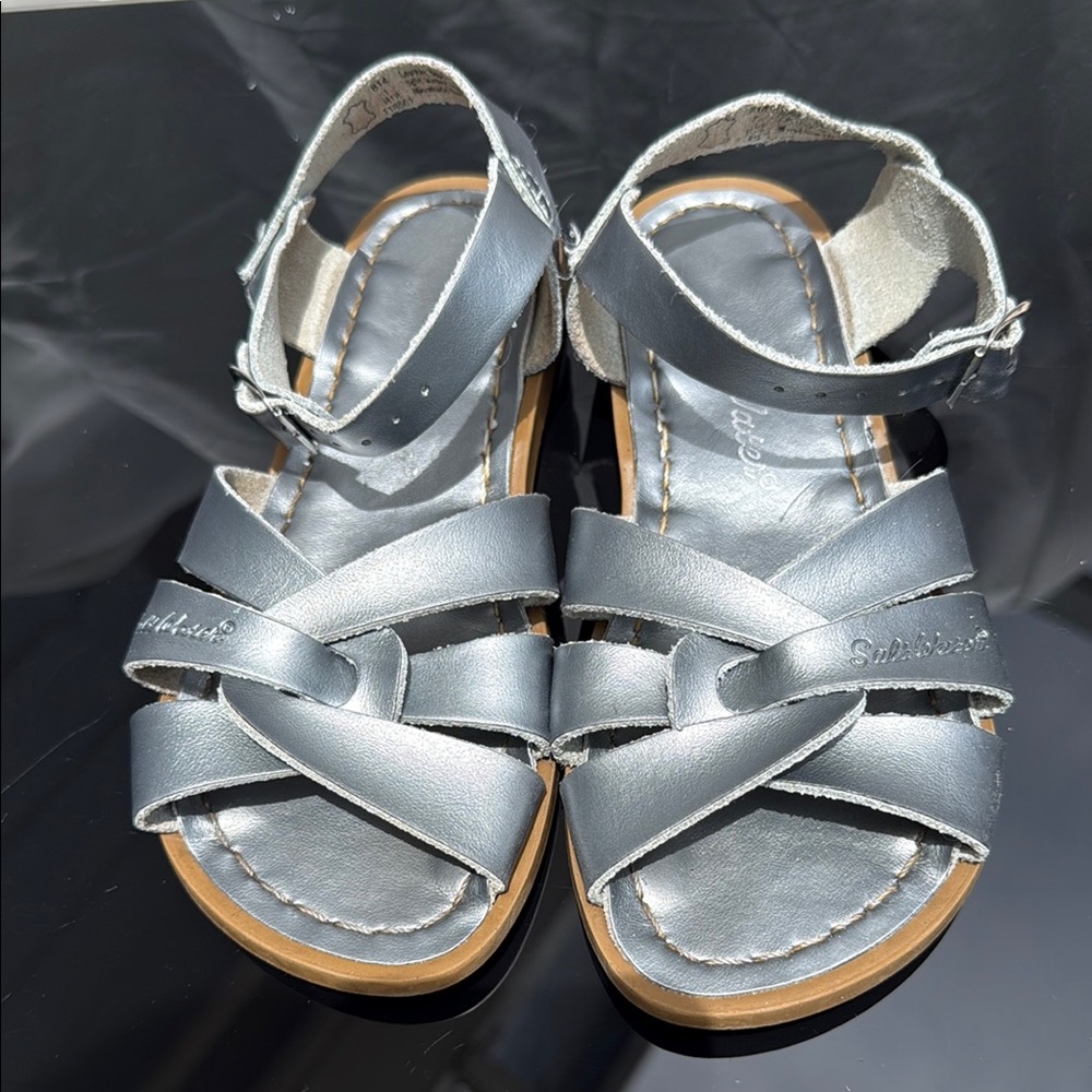 Salt Water Sandals by Hoy Silver Strappy Sandals